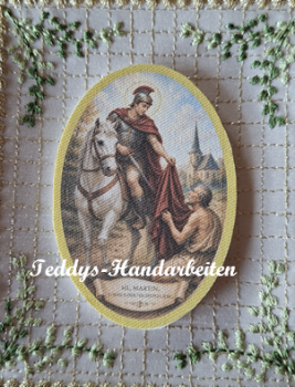 Heiligenbild  HB-CH-M214  St. Martin  (ohne Stickrand)  50x70mm