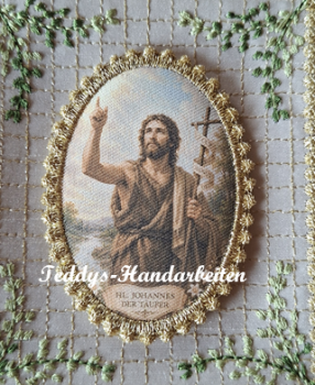 Heiligenbild  HB-CH-M216  Johannes der Täufer  (ohne Stickrand)  50x70mm