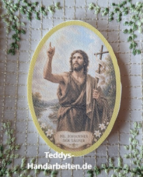 Heiligenbild  HB-CH-D216  Johannes der Täufer  (ohne Stickrand)  60x85mm