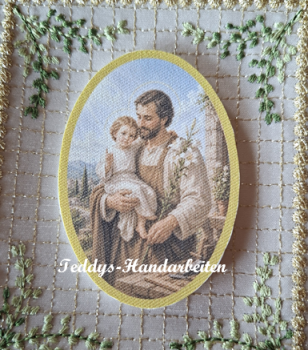 Heiligenbild  HB-CH-M219  Hl. Josef   (ohne Stickrand)  50x70mm