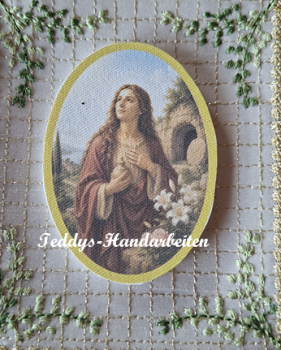 Heiligenbild  HB-CH-F225   Maria Magdalena  (ohne Stickrand)  70x100mm