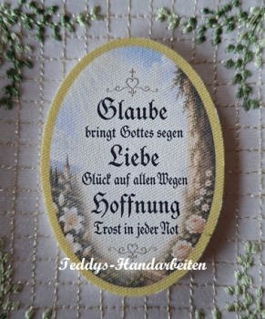 Heiligenbild  HB-CH-D231  Glaube Liebe Hoffnung  (ohne Stickrand)  60x85mm