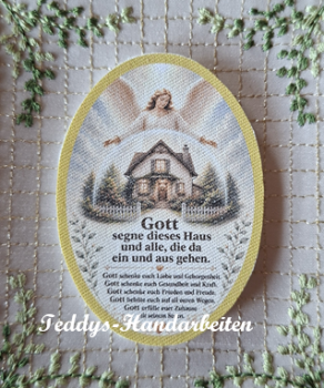 Heiligenbild  HB-CH-M235  Gott segne dieses Haus  (ohne Stickrand)  50x70mm