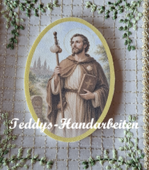 Heiligenbild  HB-CH-F236  Hl. Jakobus (ohne Stickrand) 70x100mm