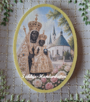 Heiligenbild  HB-CH-F244   Madonna  (ohne Stickrand)  70x100mm