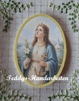 Heiligenbild  HB-CH-M247  Hl. Christine  (ohne Stickrand)  50x70mm