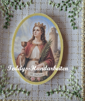 Heiligenbild  HB-CH-M252  Hl. Barbara  (ohne Stickrand)  50x70mm