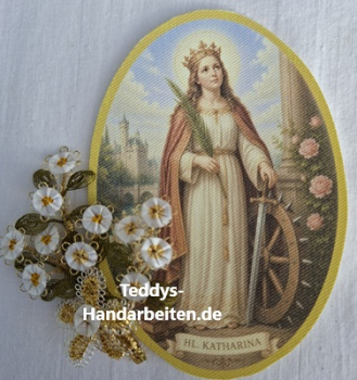 Heiligenbild  HB-CH-M270  Hl. Katharina  (ohne Stickrand)  50x70mm