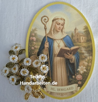 Heiligenbild  HB-CH-M278  Hl. Irmgard  (ohne Stickrand)  50x70mm