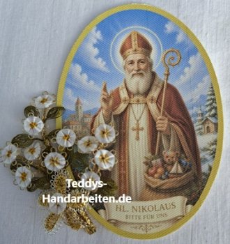 Heiligenbild  HB-CH-M283   Hl. Nikolaus  (ohne Stickrand)  50x70mm