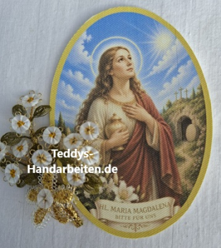 Heiligenbild  HB-CH-M284   Hl. Maria Magdalena  (ohne Stickrand)  50x70mm