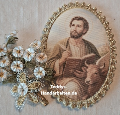 Heiligenbild  HB-CH-D403  Evangelist Matthäus  mit Goldrand  65x85mm