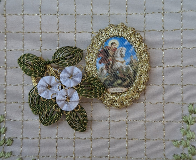 Heiligenbild  HB-CH-E318  Hl. Georg  mit Goldrand  22x30mm