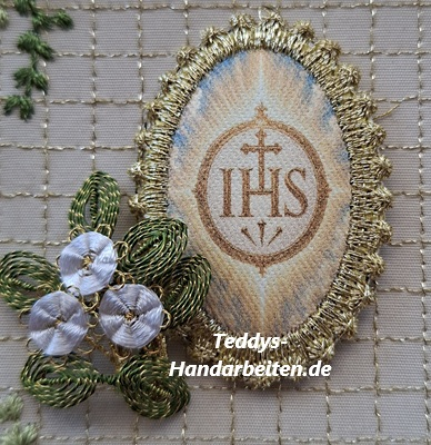 Heiligenbild  HB-CH-E294  IHS  mit Goldrand  22x30mm