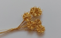 L225 Wickelblumen gold metallic 10mm Blüte  6St.