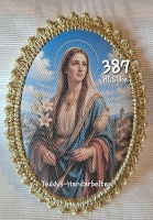 Heiligenbild  HB-CH-F387 Hl. Silke   mit Goldrand 75x105mm
