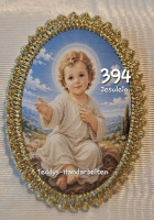 Heiligenbild  HB-CH-F394 Jesulein    mit Goldrand 75x105mm