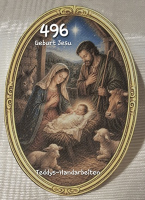 Heiligenbild  HB-CH-D496 Geburt Jesu   (ohne Stickrand)  60x85mm