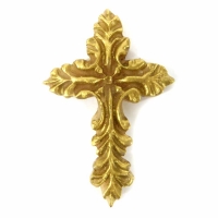 ST4 Kreuz 0799 mit Ornamenten, patiniert, 5 x 3,5cm