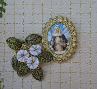 Heiligenbild  HB-CH-E303  Hl. Jutta  mit Goldrand  22x30mm