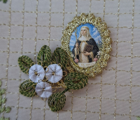 Heiligenbild  HB-CH-E304  Hl. Birgit   mit Goldrand  22x30mm
