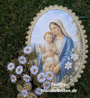 Heiligenbild  HB-CH-D220  Maria mit Kind mit Goldrand  65x85mm