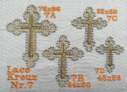 Goldstickerei Kreuz lace Nr.7 auf 25x25cm Stoff